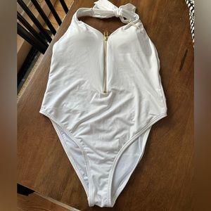 Kenny flowers white bathing suit Medium